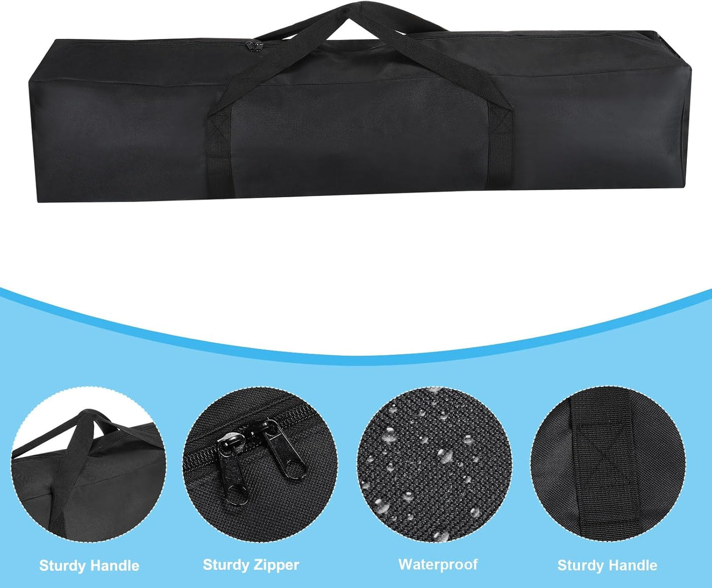 PATIKIL 25 Inch Camp Chair Replacement Bag, Nylon Foldable Carrying Bag Large Zippered Bag with Shoulder Strap for Camping Travel, Black
