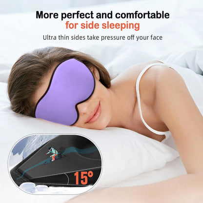 LitBear Sleep Mask for Side Sleeper Women Men, Eye Mask for Sleeping Light Blocking, 3D Contoured Cup Sleeping Mask, Soft Breathable Sleep Eye Mask with Adjustable Elastic Strap for Travel