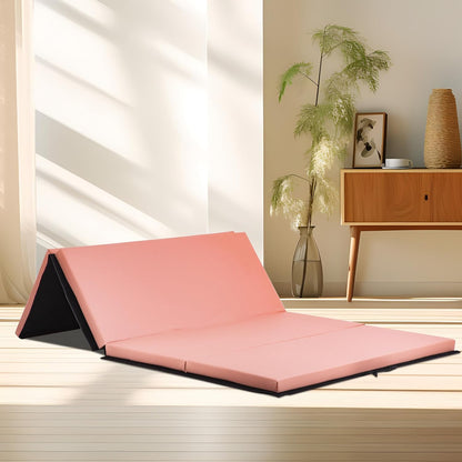 PayLessHere Gymnastics Mat - Folding Gymnastic Mat for Tumbling, Stretching, Yoga & Arts - Thick PU Leather - Indoor/Outdoor