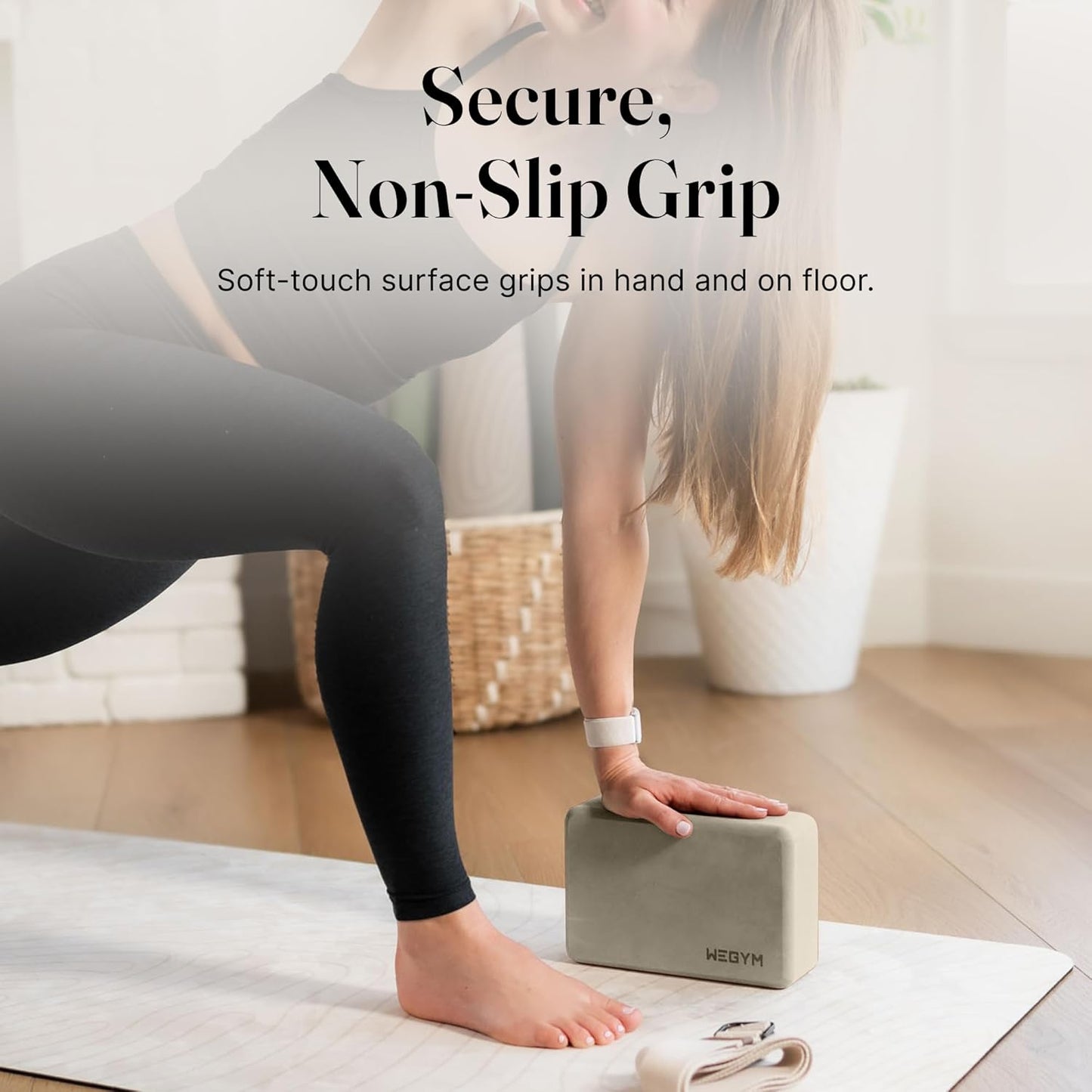 WeGym Yoga blocks with Anti-Slip, Comfortable Grip, Sturdy Sides for Secure Workouts at Home, for Yoga, and Pilate Training