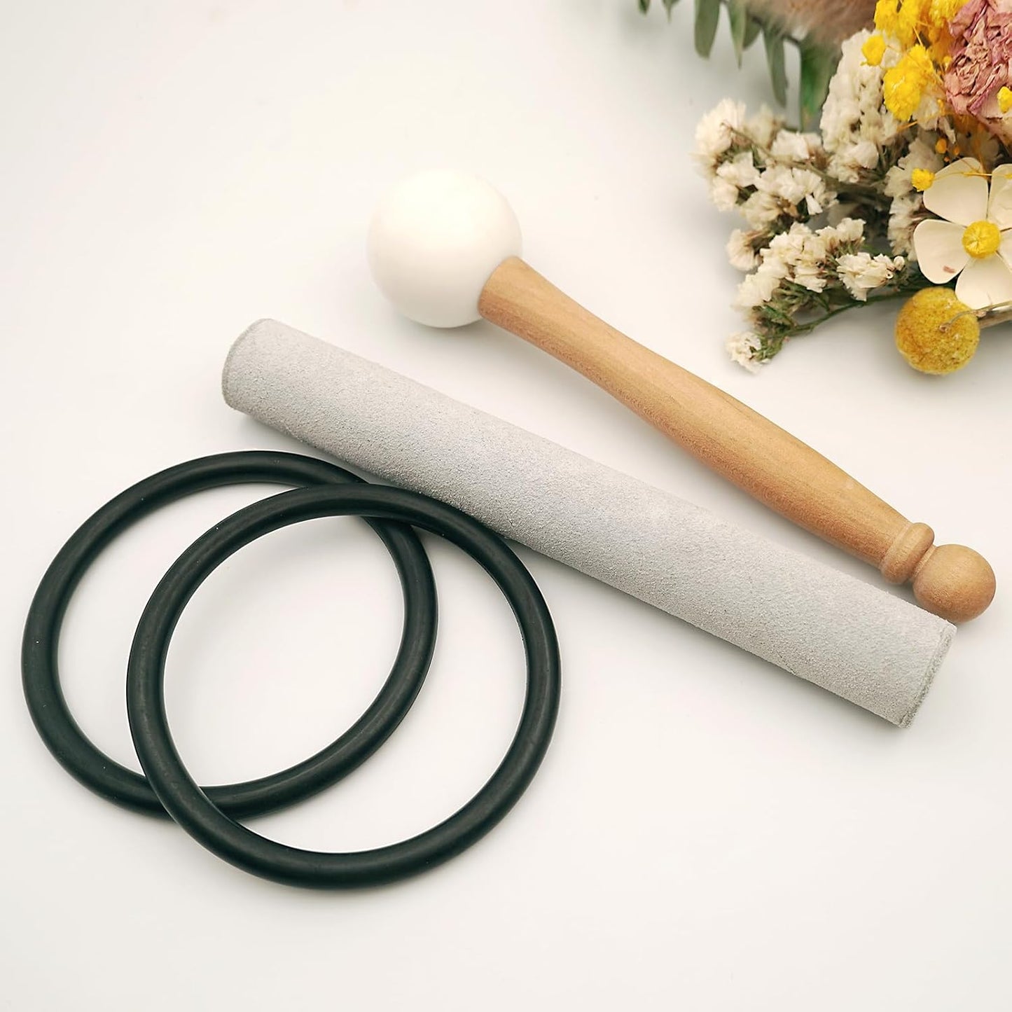 Hye-eun 432hz Crystal Singing Bowl Set 4pcs 6"B 8"G 10"E 12"C Frosted Quartz Sound Bowl with Free Carry Bag Mallets and Rubber for Sound Healing Bath Keep Balance Therapy Meditation Yoga