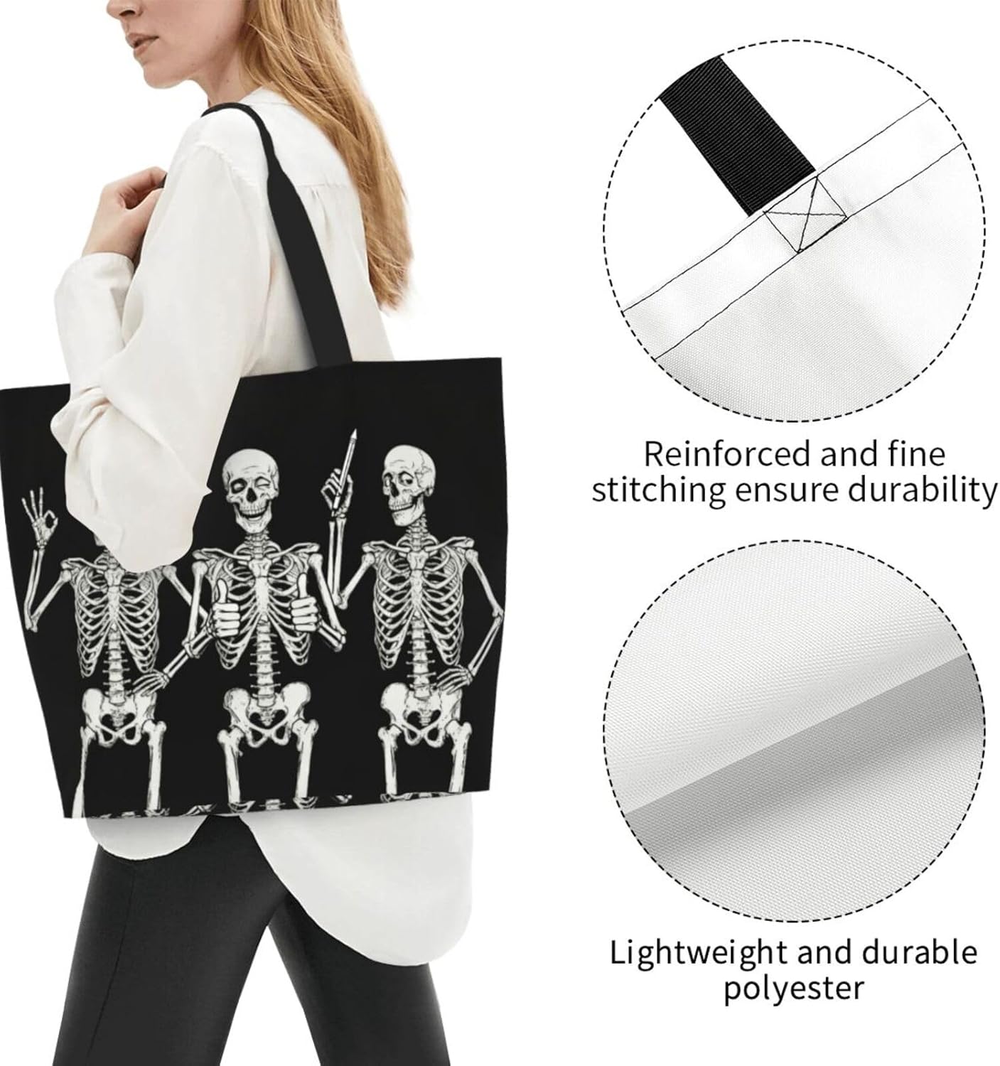 Tote Shoulder Bag Large Durable Reusable Eco-friendly Handbag Lightweight Stylish for Daily Use-19.7x15.7x5.9 Inch - Colors B