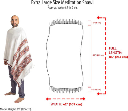 Meditation Shawl or Blanket, Exotic Shawl/Wrap, Oversize Scarf or Stole. Unisex