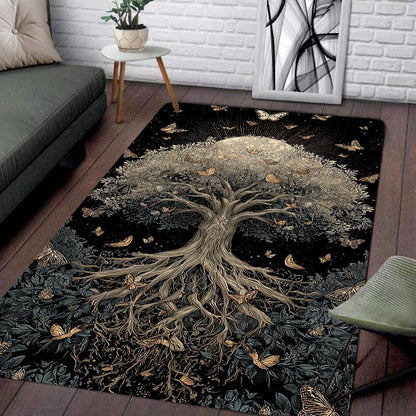 Tree of Life Rug for Living Room Bedroom – Yggdrasil Viking Area Rug Soft Non-Slip Carpet for Indoor Home Décor (Tree of Life Rug 05)