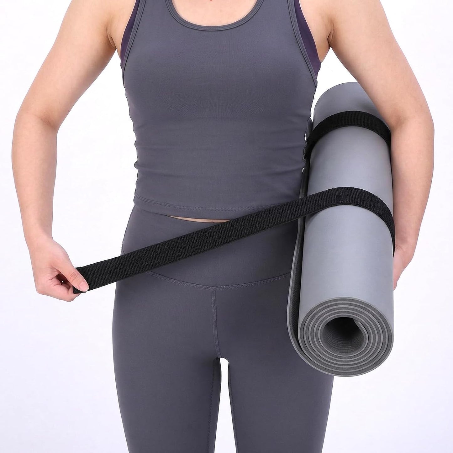 Yolev 2 Pcs Yoga Mat Straps Heavy Duty Bungee Straps Band Adjustable Stretchable Yoga Strap for Mat Workout Exercise Pilates Storage