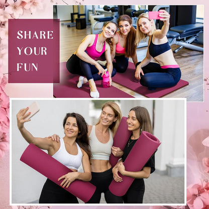 Timgle 6 Pcs 10mm Thick Yoga Mat Bulk 68 x 24 Inches Anti-slip Tear-resistant Exercise Mat Adult Gym Mats for Fitness, Stretching, Workout and Studio, Outdoor Yoga, Pilates