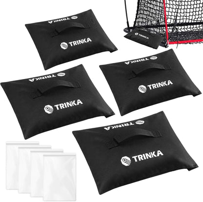 4PCS Sports Net Sandbags, All Sport Sandbags, Weighted Anchors for Baseball Nets, Soccer Goals, Golf Nets, Football Nets, Hockey Nets and More, Black