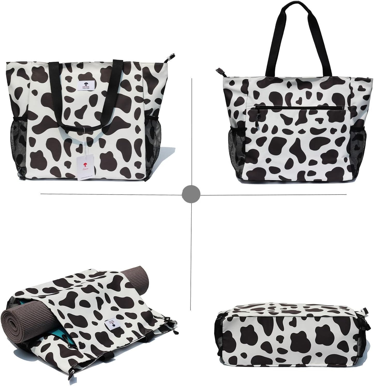 ESVAN Yoga Mat Bag Yoga Tote Carrier Shoulder Bag Carryall Tote for Office,Yoga,Pilates,Travel,Beach and Gym