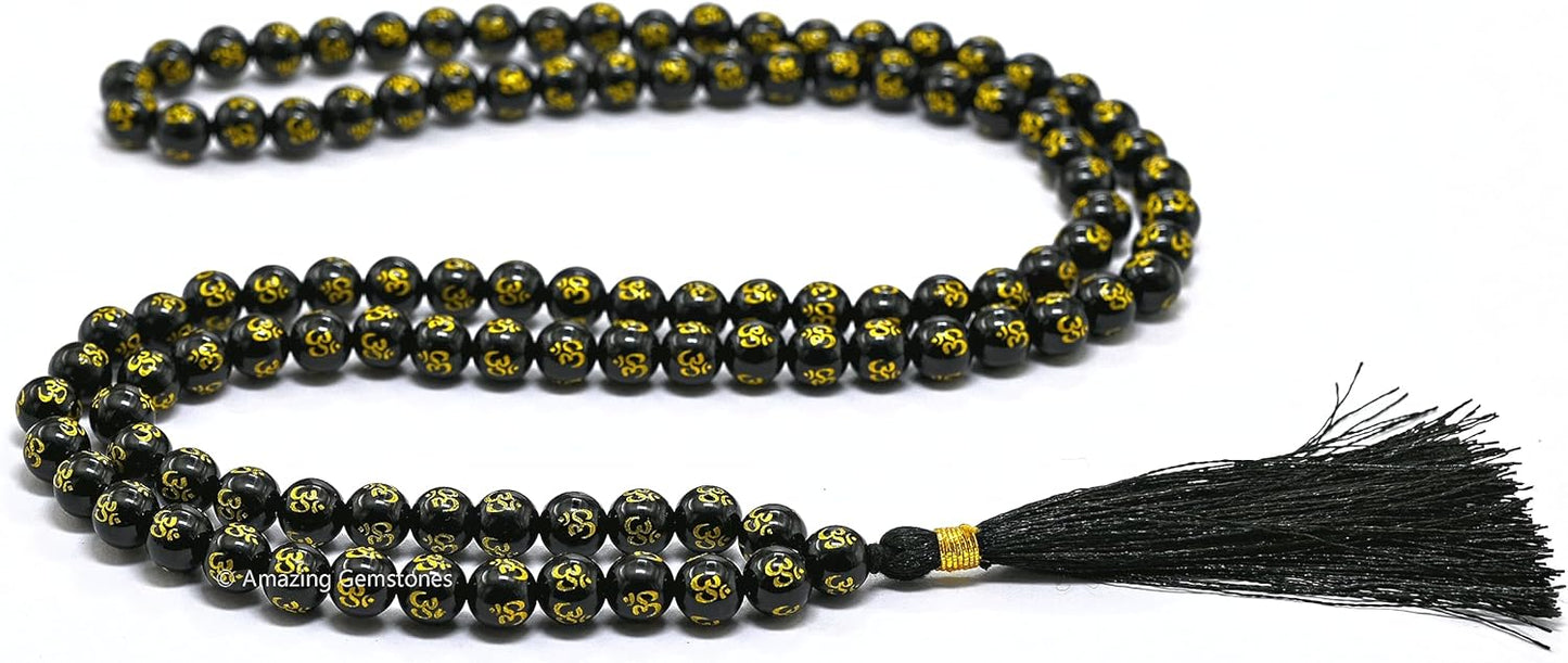 Amazing Gemstone 108 Beads Handmade Mala (Knotted, Rudraksha) - Colors B