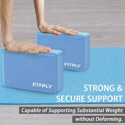 Yoga Blocks 2 Pack - Non-Slip Yoga Brick & Foam Blocks Yoga Set, High-Density Pilates Block for Stretching, Meditation, and Exercise Blocks Foam, Ideal for Deep Poses