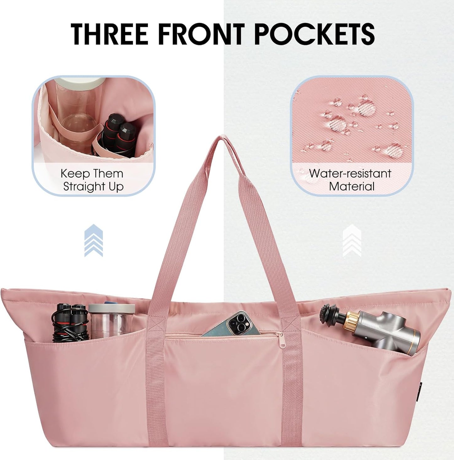 Large Yoga Mat Bag with Shoes Compartment and Wet Pocket Ladies Pilates Gym Tote Bag with Yoga Mat Holder Strap for Women Men Workout Carrier Stuff Accessories