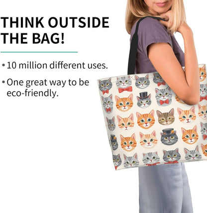 Tote Shoulder Bag Large Durable Reusable Eco-friendly Handbag Lightweight Stylish for Daily Use-19.7x15.7x5.9 Inch - Colors B