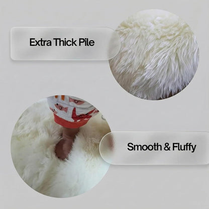 Sheepskin Runner,Genuine New Zealand Fluffy Natural Lambskin Real Sheep Skin Fur Throw Area Rug for Livingroom,Bedroom,Sofa and Chair, Yoga mat and Dog Mat(Double Pelt 2x6 ft, Ivory White)