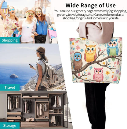 Tote Shoulder Bag Large Durable Reusable Eco-friendly Handbag Lightweight Stylish for Daily Use-19.7x15.7x5.9 Inch - Colors A