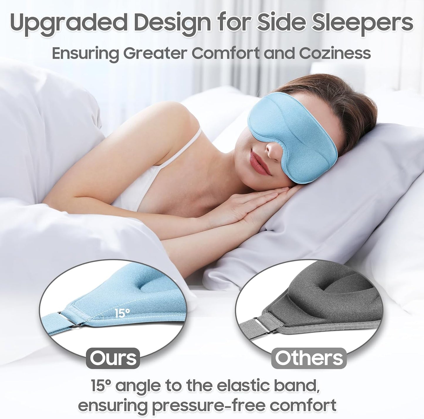 Sleep Mask - Total Blackout 3D Sleeping Mask, Super Lightweight & Silky Soft Eye Mask for Sleeping, Fully Adjustable Fit for Home, Office, Traveling, Meditation, Yoga, Pink, Mothers Day Gifts