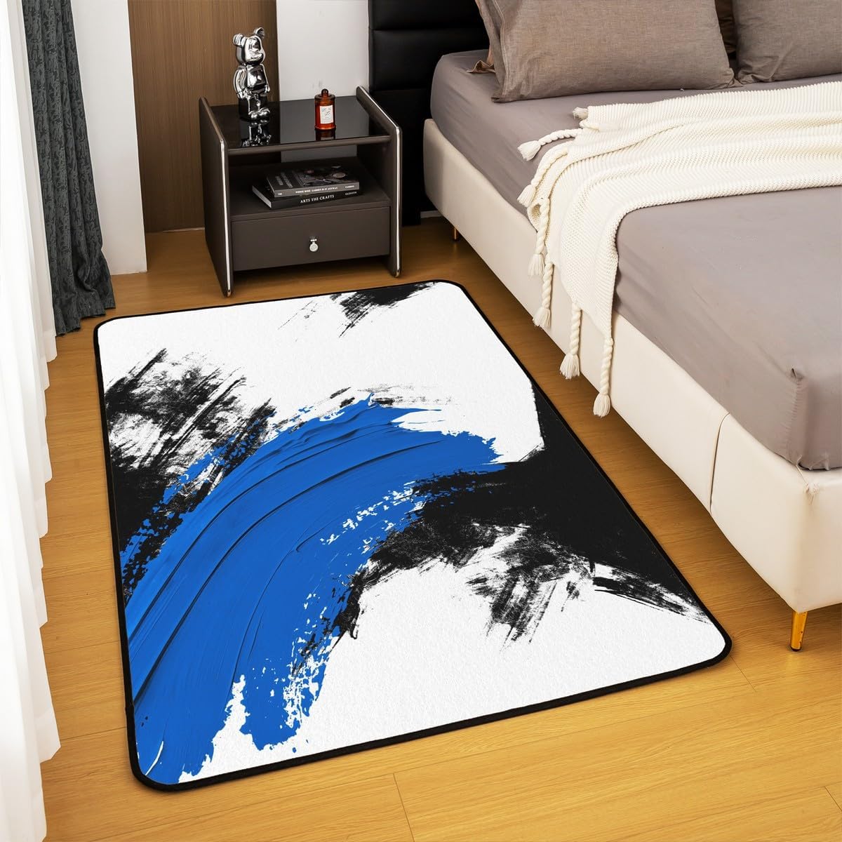 jejeloiu Basketball Living Room Rugs for Bedroom 5x7 Kids Gaming Sports Decor Carpet for Boys Girls Teens Ball Games Area Rug Soft Gift for Basketball Lover Grey and Black Room Decor