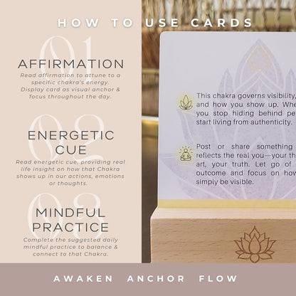 Aura Chakra Affirmations & Ritual Deck: 57 Daily Mindfulness & Meditation Activity Cards | Balance Mind, Body & Spirit | Wellness Self-Care Gift for Women - Stand and Pouch