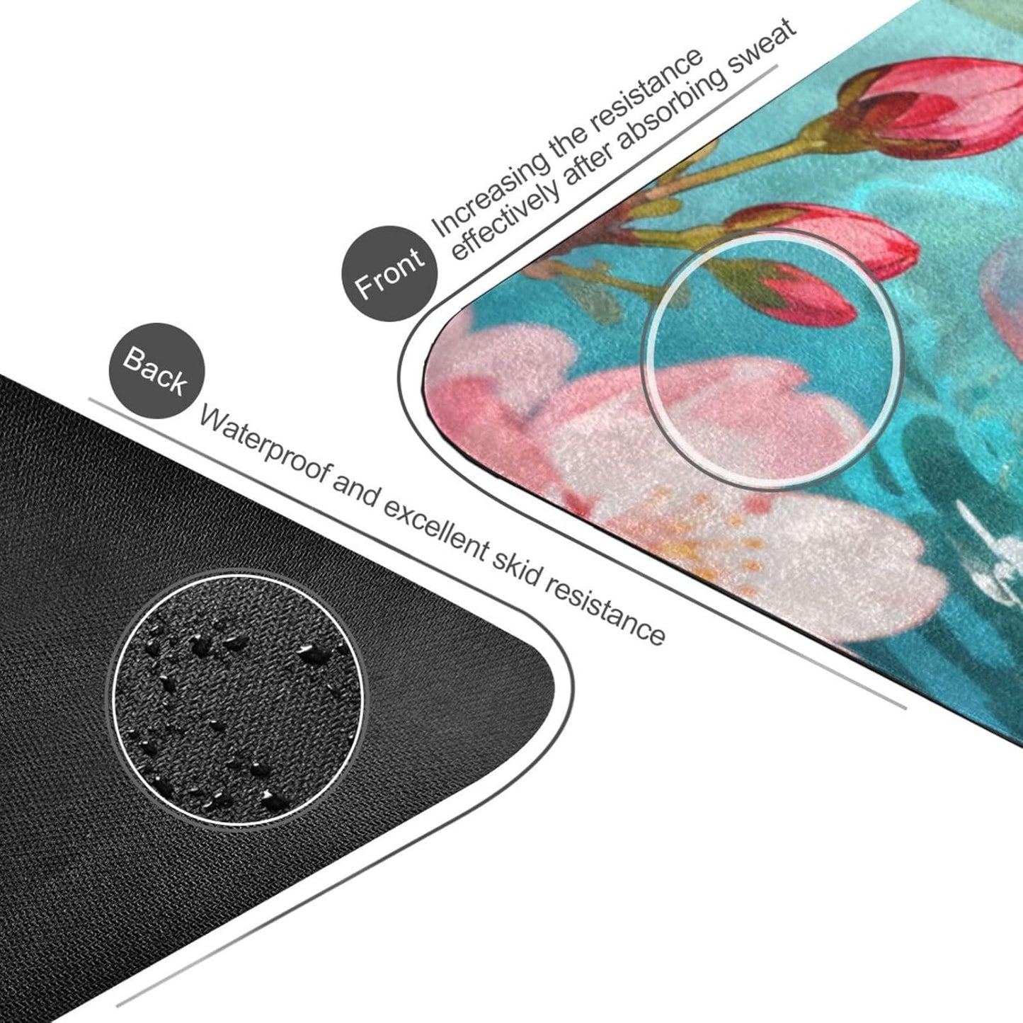 Cherry Blossom kois Fish travel yoga mat for pilates printed, non slip, yoga non slip towel with bags tapete para ejercicio 71x26 inches