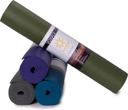 Voyage Yoga Mat, 4 Pack, 72" x 24" Extra Long Exercise Mat, 5mm Thick Bulk Yoga Mats for Schools, Anti-Tear, Non Slip Fitness Mat for Gym or Studio