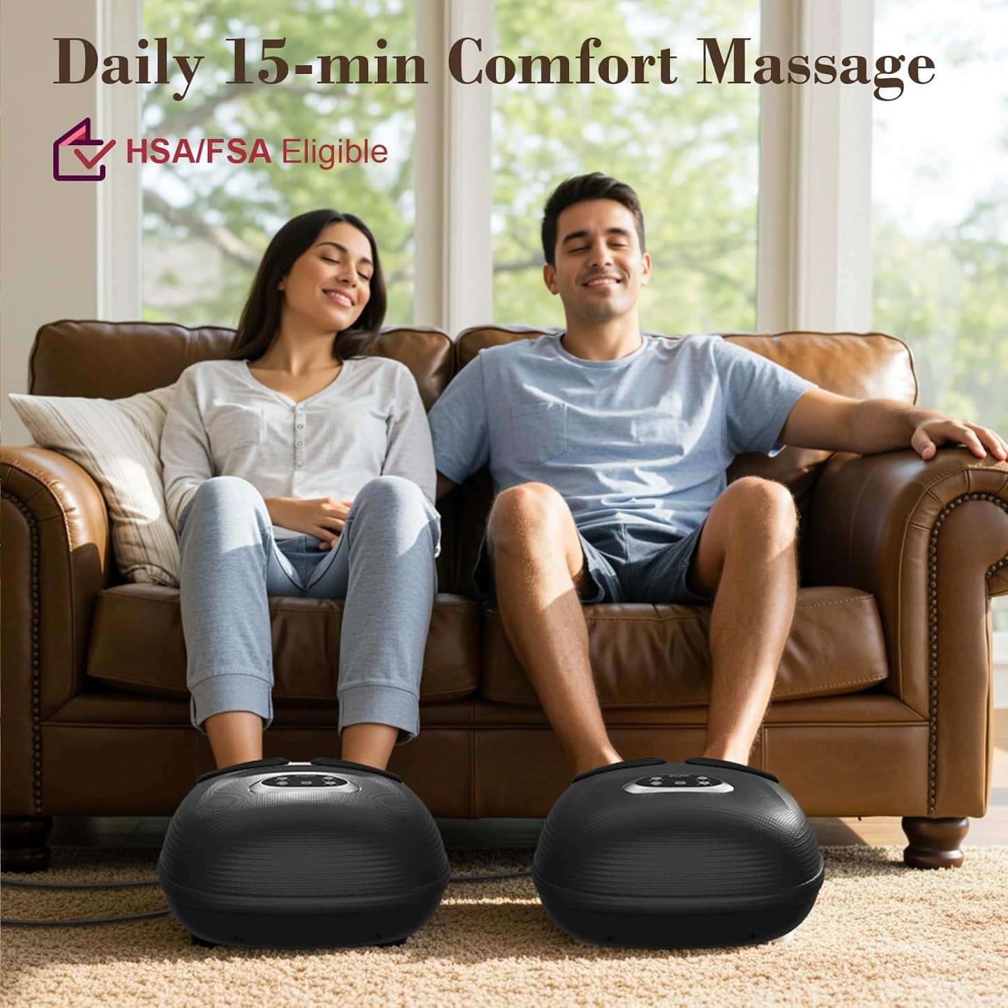 CuPiLo Foot Massager FSA Eligible HSA, 2026 Upgraded, Fathers Day Dad Gifts for Men, Feet Massager with Heat for Plantar Fasciitis Relief, 5 Levels Compression & Vibration Massage for Neuropathy