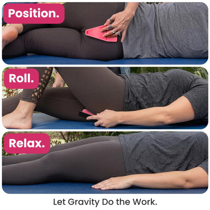 Sacro Wedgy® Female Sacrum Support Wedge – Contoured Sacral Positioning Tool with 3/4" Elevation Pad & Instruction Booklet – For Positioning & Relaxation Routines