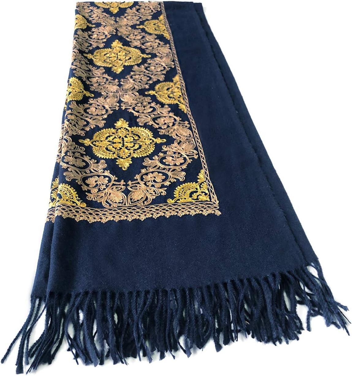 Urban CoCo Women's Embroidered Oversize Tassel Shawl Scarf Wraps for Women