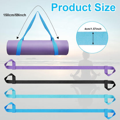 Deekin 4 Pcs Yoga Mat Straps for Carrying Yoga Mat Holder Adjustable Thick Carrier Exercise Sling Cotton Workout Stretching Band for Carrying Large Mats Roller Skate