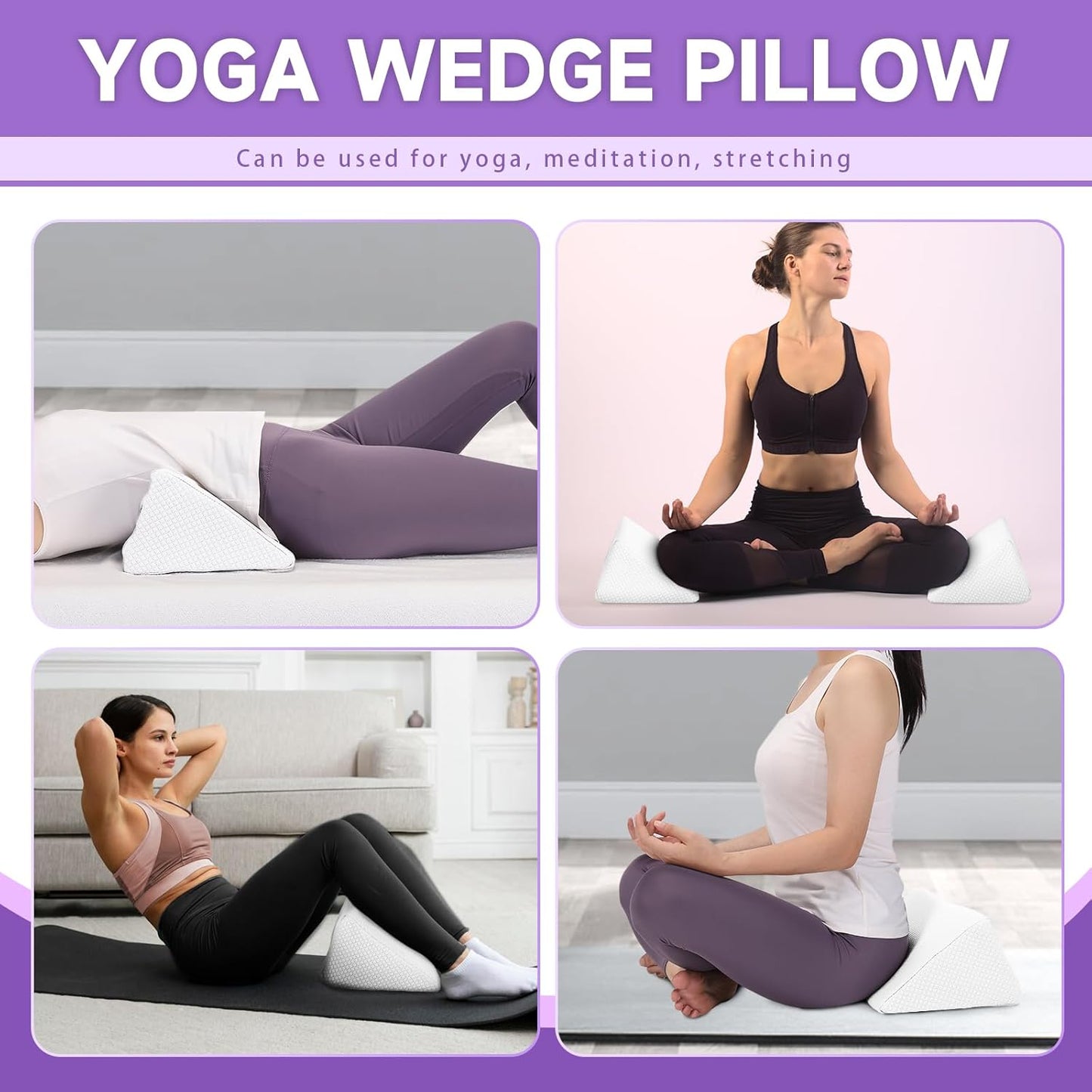 Small Wedge Pillow, Small Wedge Pillow for Sleeping, Foam Wedge for Yoga, Laptop, Memory Foam Positioning, Foam Pillow for Chair, Provide Support and Relieve Fatigue(Blue-17.7")