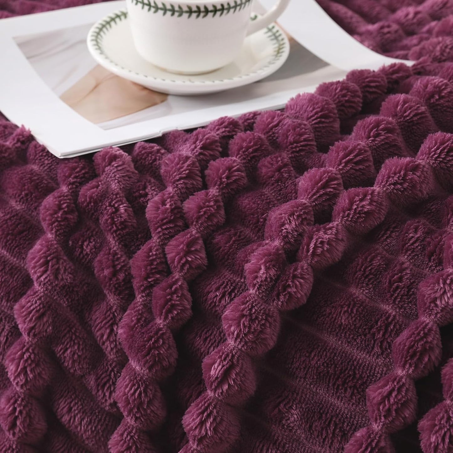 Khaki Throw Blanket for Couch Sofa 50x60 inches Striped Fleece Blankets Room Home Decor Lightweight Plush Soft Cozy Gifts for Women Mom Girls