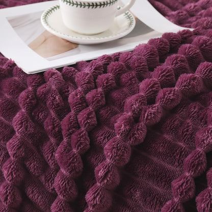 Khaki Throw Blanket for Couch Sofa 50x60 inches Striped Fleece Blankets Room Home Decor Lightweight Plush Soft Cozy Gifts for Women Mom Girls