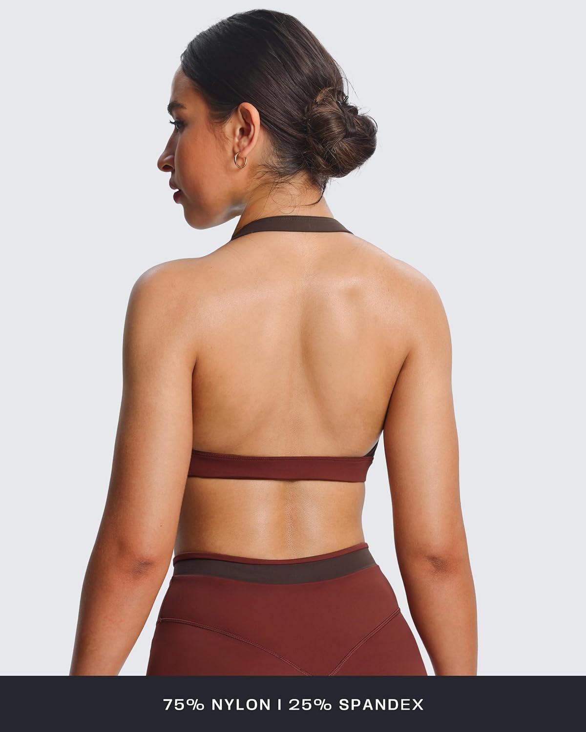 Aoxjox Women's Color Block Halter Workout Sports Bras Fitness Athletic Vanessa Bra Yoga Crop Tank