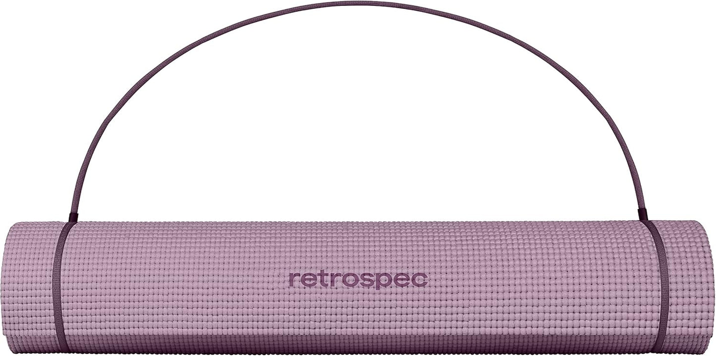 Retrospec Pismo Yoga Mat w/Nylon Strap for Men & Women - Non Slip Exercise Mat for Yoga, Pilates, Stretching, Floor & Fitness Workouts, .5mm Thick, Easy to Clean