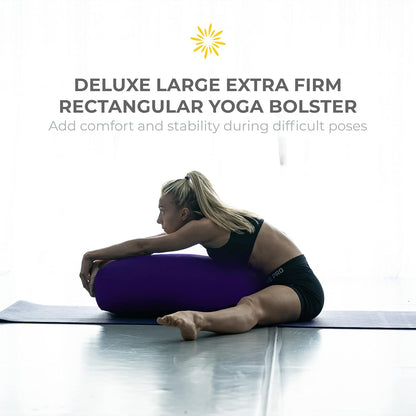 Sunshine Yoga 6-Pack Restorative Yoga Kit, 1 Yoga Bolster (24" x 12" x 6"), 2 Yoga Blocks (4" x 6" x 9"), 1 6ft D-Ring Yoga Strap, 1 Mexican Yoga Blanket, and 1 Unscented Sateen Eye Pillow