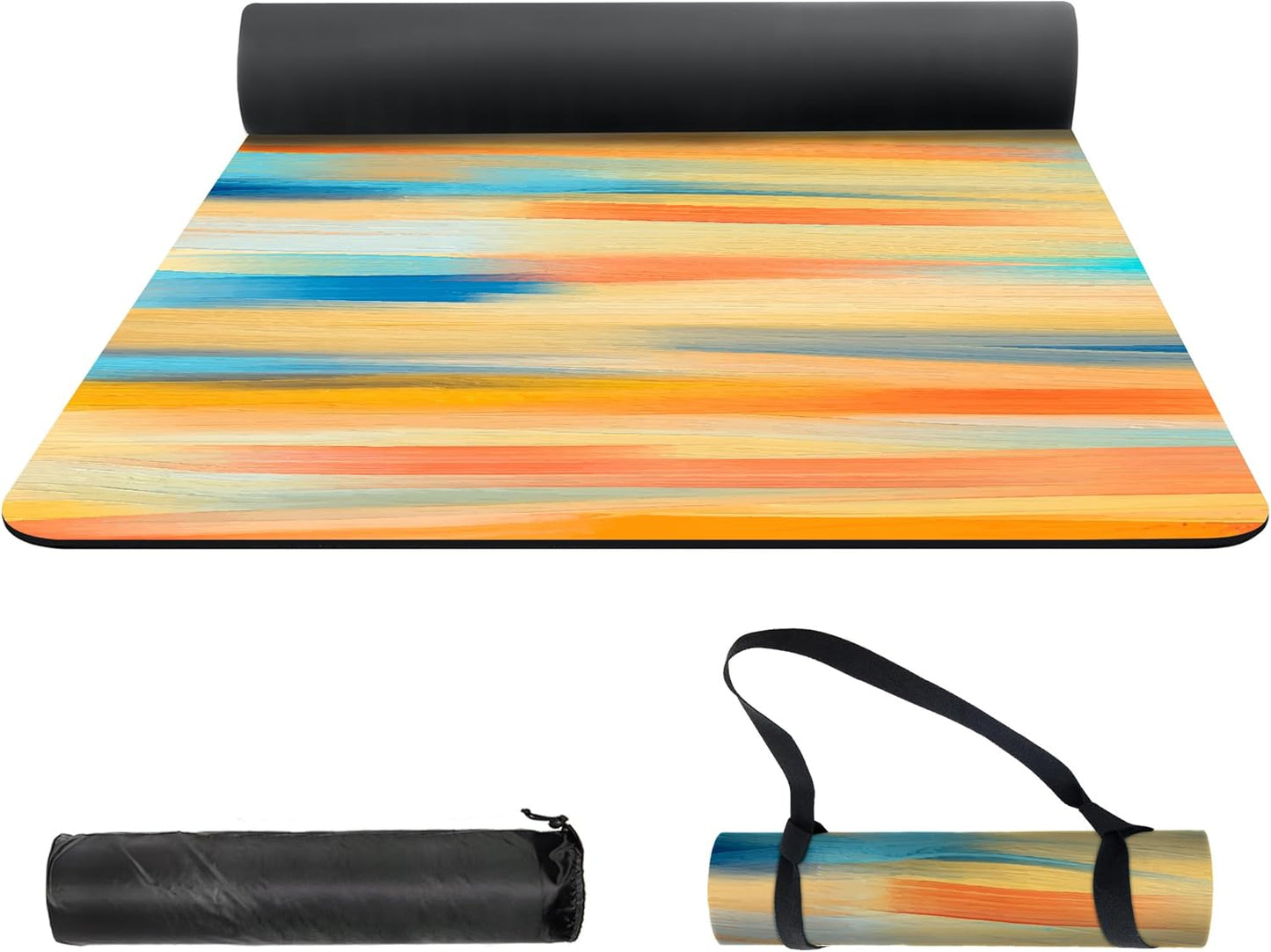 nuveti Yoga Mat Print Extra Thick TPE Non Slip Fitness Exercise Mat with Carrying Bag,72"x24" Extra Thick 6MM Exercise & Workout Mat for Yoga, Pilates Fitness and Floor Exercises - Colors B