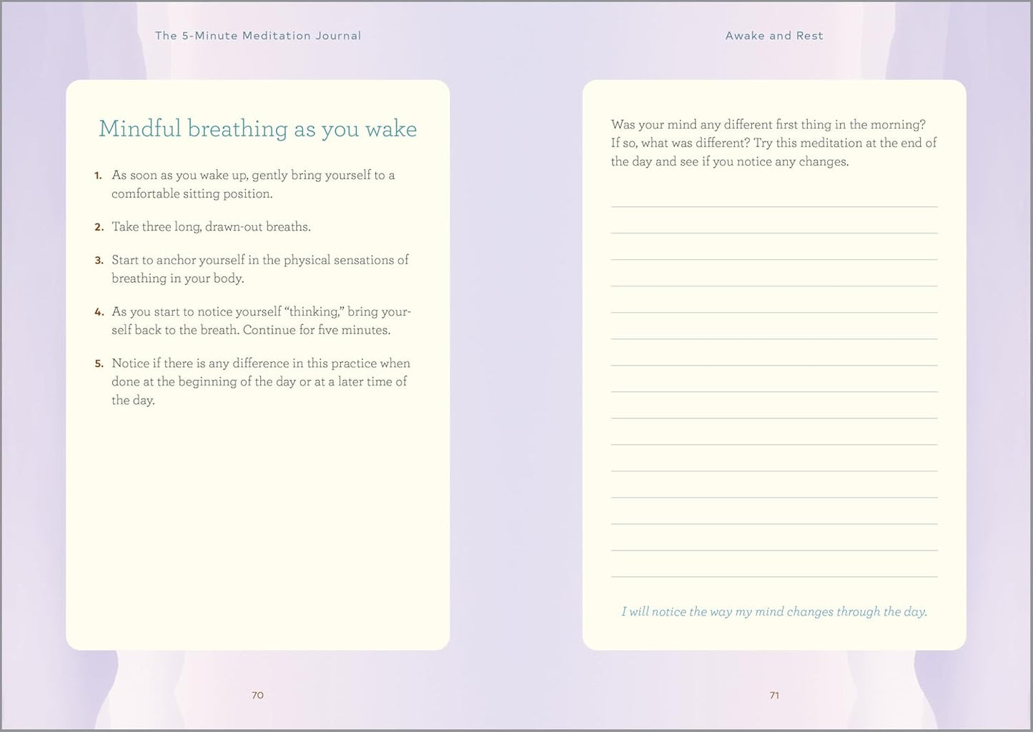 The 5-Minute Meditation Journal: Quick Guided Meditations for a Calmer, Happier You