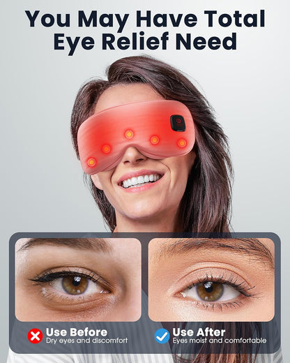 Heated Eye Mask - Cordless Eye Mask for Dry Eyes, FSA-HSA Eligible, Eye Relief, Improved Sleep, Washable Eye Heating pad for Travel and with Replaceable Shell