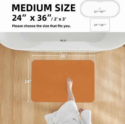 TYUU Bath Mat, Bathroom Rugs Non Slip Washable Thin Absorbent Quick Dry Bath Mat Fits Under Door Bathroom Floor Mat Perfect for Bath, Shower, or Sink 24"x36" Dark Grey