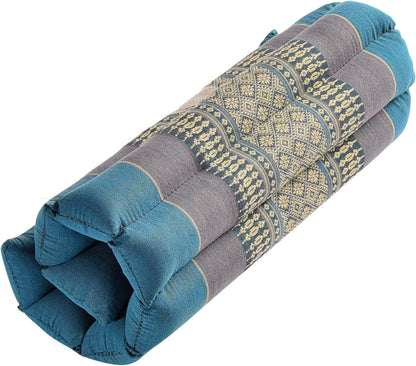 Zafuko Rollable Cushion - Organic Kapok Filling, use Rolled or Flat for Yoga and Meditation, Lightweight, Great car or seat Cushion