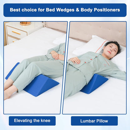 Fanwer Bed Wedges & Body Positioners (3 in 1), 40 Degree Wedges for Bed Positioning,Positioning Pillows for Elderly, Wedge Pillow for Bed Sores, Side Sleeping, After Surgery, Knees Elevated,Back Pain