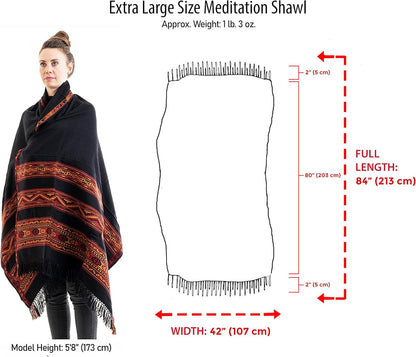 Meditation Shawl or Blanket, Exotic Shawl/Wrap, Oversize Scarf or Stole. Unisex