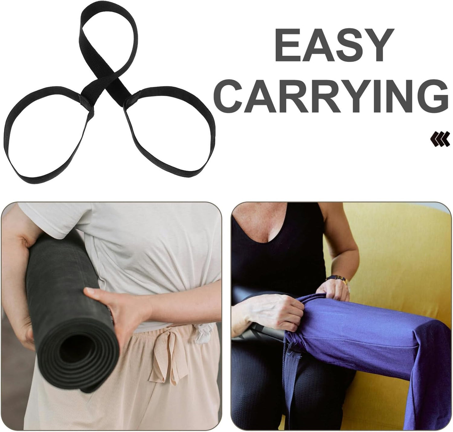 Toddmomy 4pcs Yoga Mat Straps for Carrying, Adjustable Non-Slip Sling 31 Inch Yoga Mat Carrying Straps