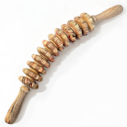 Wooden Massager Handheld Roller Trigger Point Massager Stick for Fascia, Cellulite, Muscle & Abdomen , Body Therapy Massager, Muscle Belly Relief Tool…