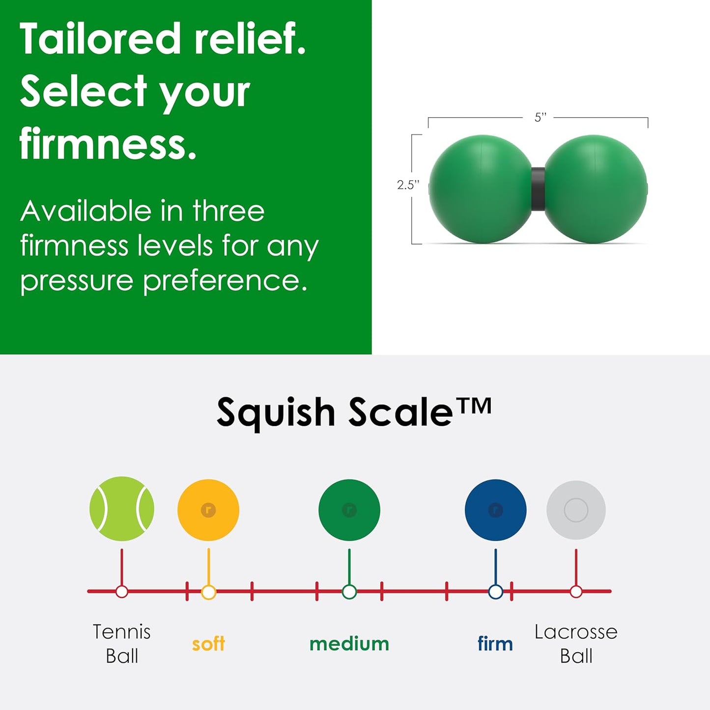 Rodo 2-in-1 Firm Peanut & Lacrosse Ball Roller | Deep Tissue Massage Tool for Fascia, Plantar Fasciitis, Hips & Back | Mobility & Recovery Roller | Compact, Travel-Friendly, Pilates, Therapy Ready