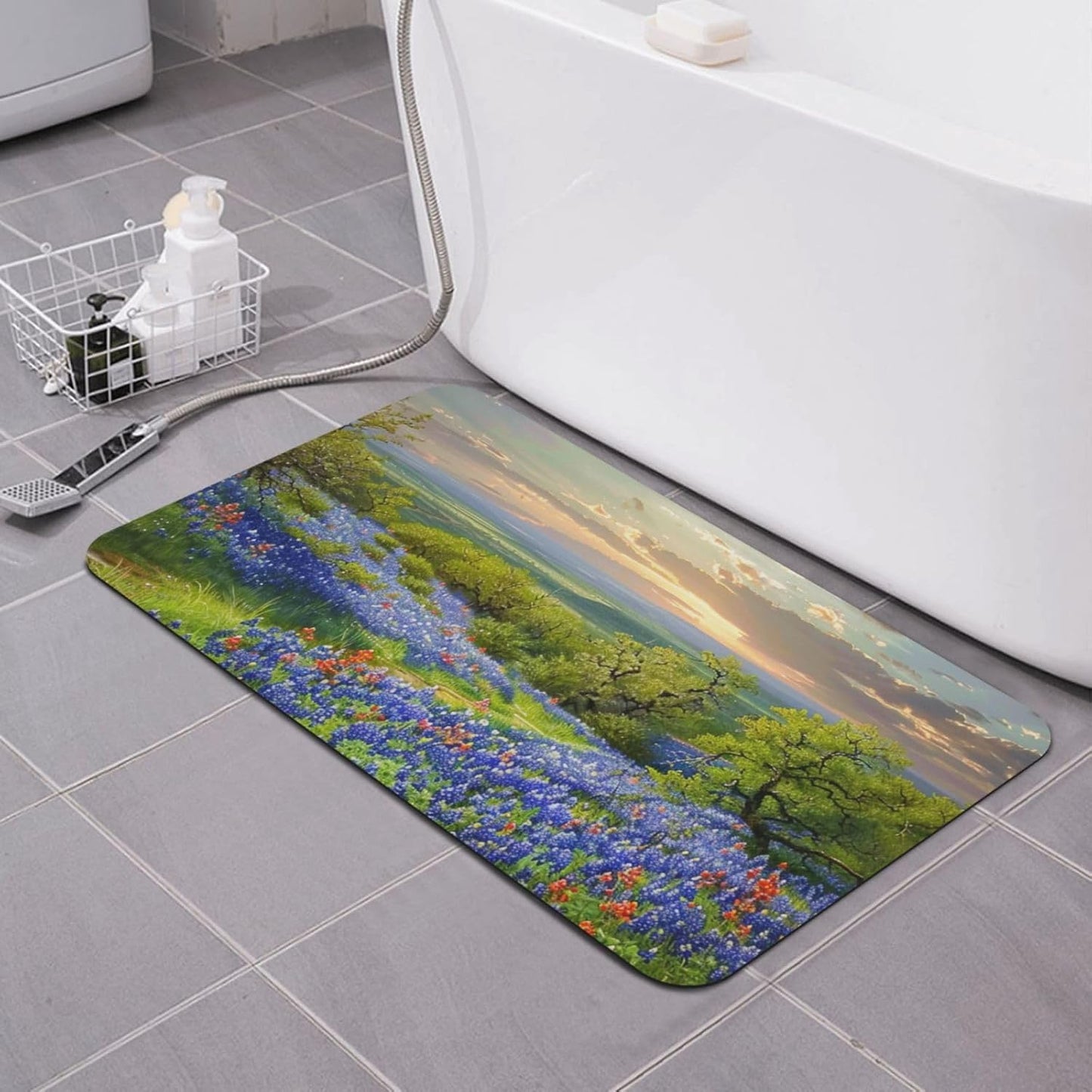 Skull Yoga Printed Rounded Corner Diatomaceous Doormat 31.5x19.7 Inch Bath Mat Rug Non Slip Shower Floor Mat, Absorbent Bathroom Rugs Mat for Anti Slip Shower Mat, Housewarming Gift