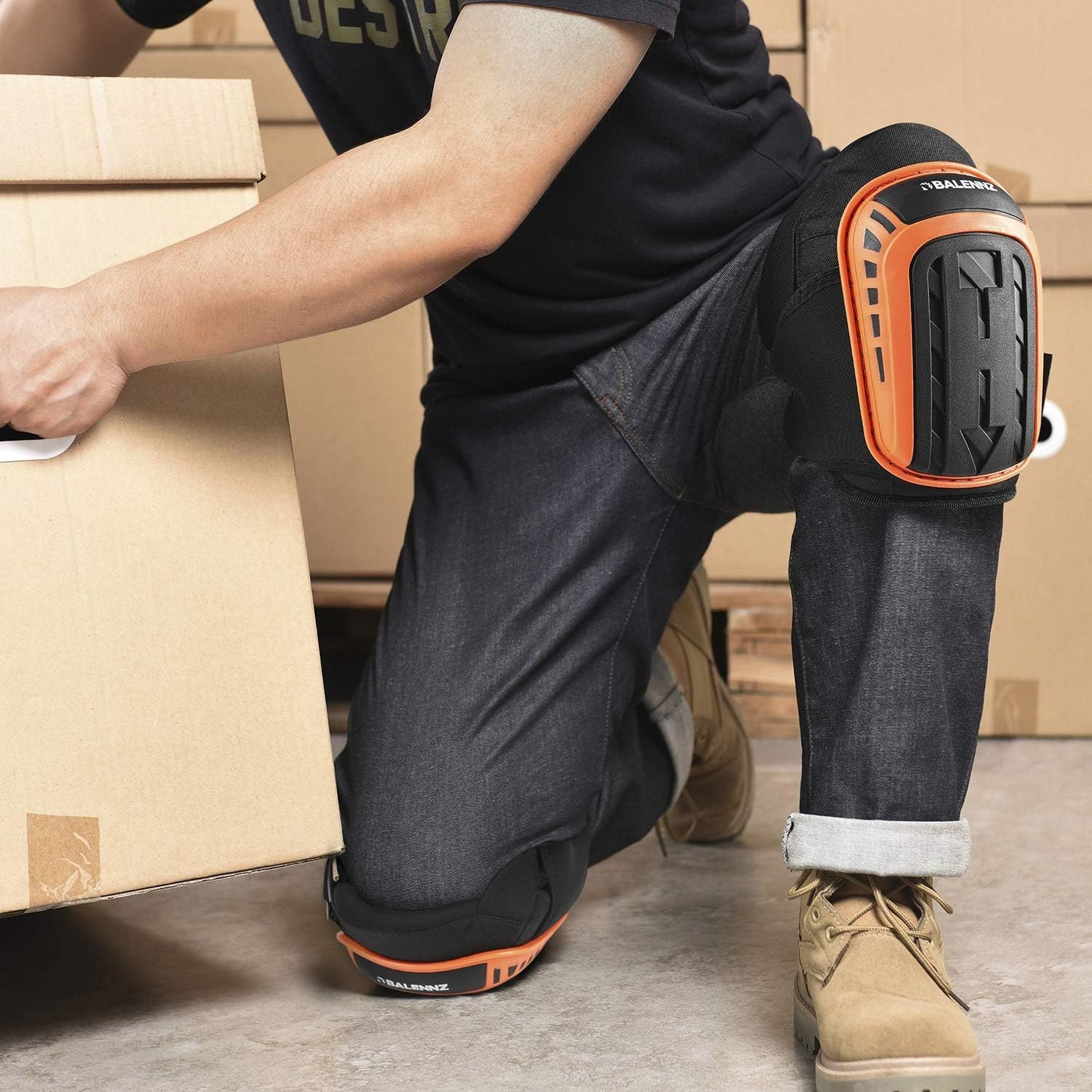 BALENNZ Professional Knee Pads for Work - Heavy Duty Foam Padding Gel Construction Knee Pads with Strong Double Straps – Comfortable Knee Protection for Indoor and Outdoor Use (Knee High)