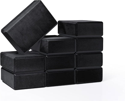 3" Yoga Block, 10 Pack Bulk EVA Foam Yoga Blocks, Firm and Supportive Yoga Brick, Balance Foam for Stretching, Pilates, and Workout, 3" x 6" x 9"