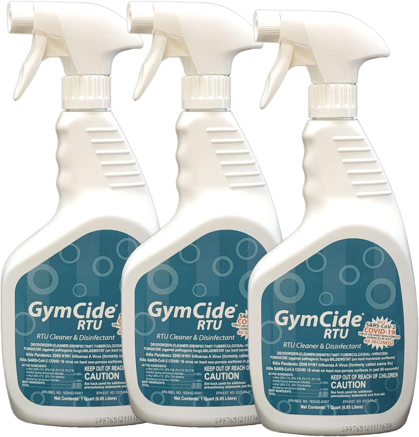 GymCide Disinfectant & Cleaner For Sports, Gyms, and Fitness Equipment, EPA Registered, Quart (1)