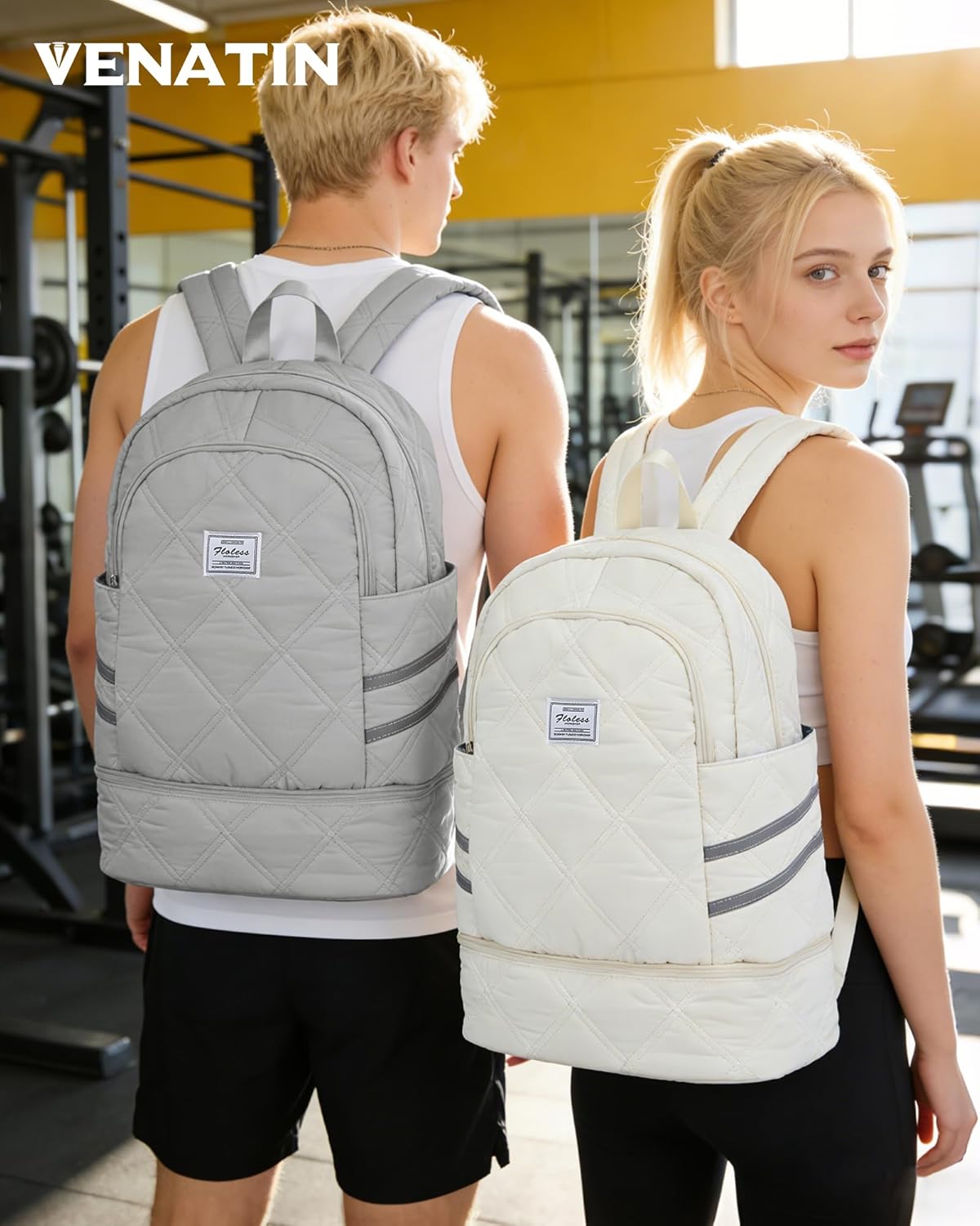 Gym Backpack for Women Men,Cheer bag,Lightweight Gym Bag with Shoe Compartment, Waterproof Sports Backpack with Wet Pocket, Black