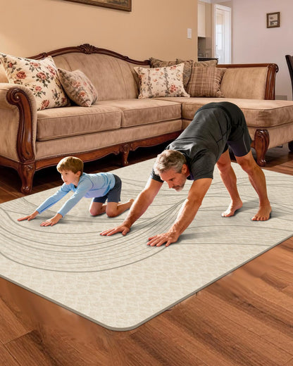 Large Yoga Mat (75.5"x47.6"x0.4"）Extra Wide & Thick 10mm, Non-Slip Exercise Mat, High-Density TPE Mat for Yoga Pilates & Home Gym Workouts