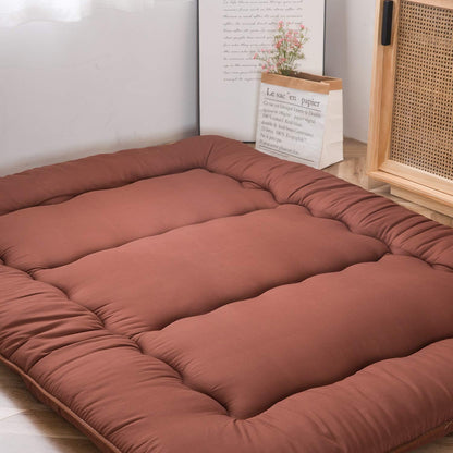 MAXYOYO Bohemian Retro Mattress Boho Floral Japanese Futon Mattress Tatami Floor Mat Foldable Portable Camping, Sleeping Pad, Lounger Couch Bed Full Size